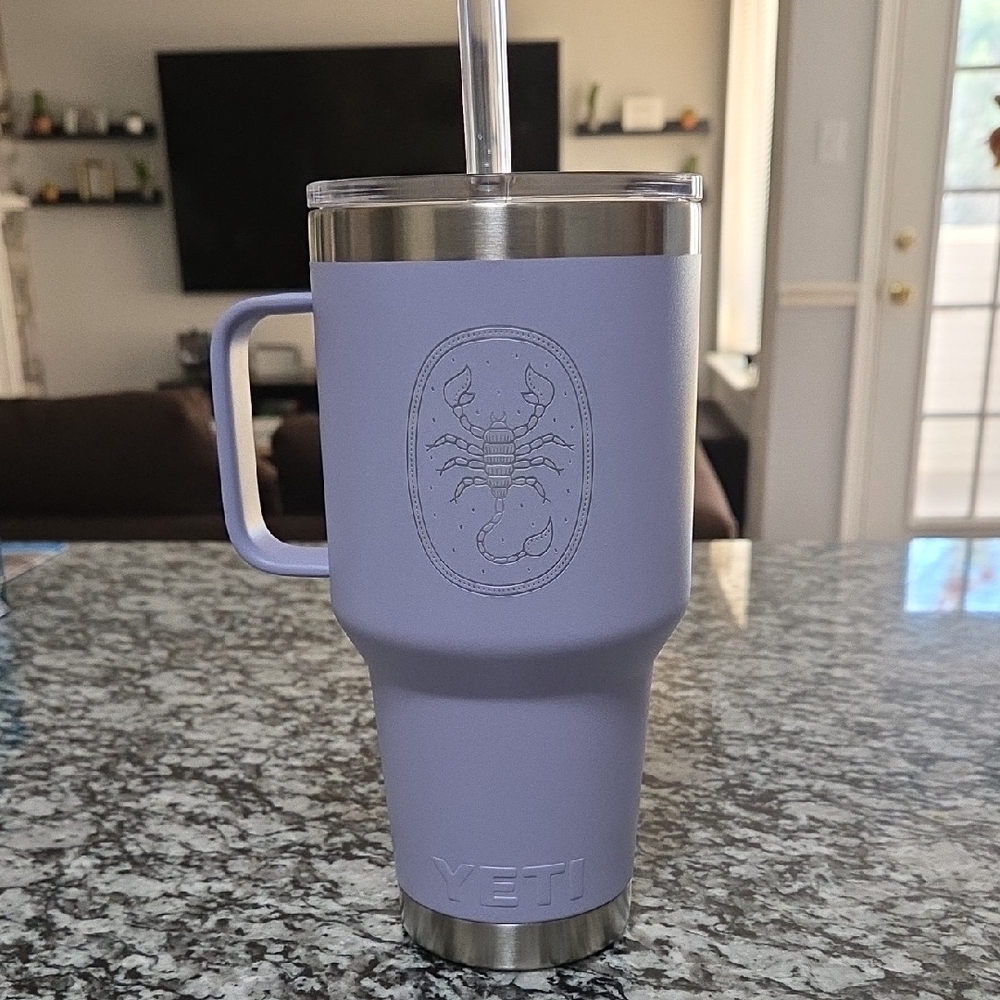 YETI Lavender Tumbler with Handle and Straw